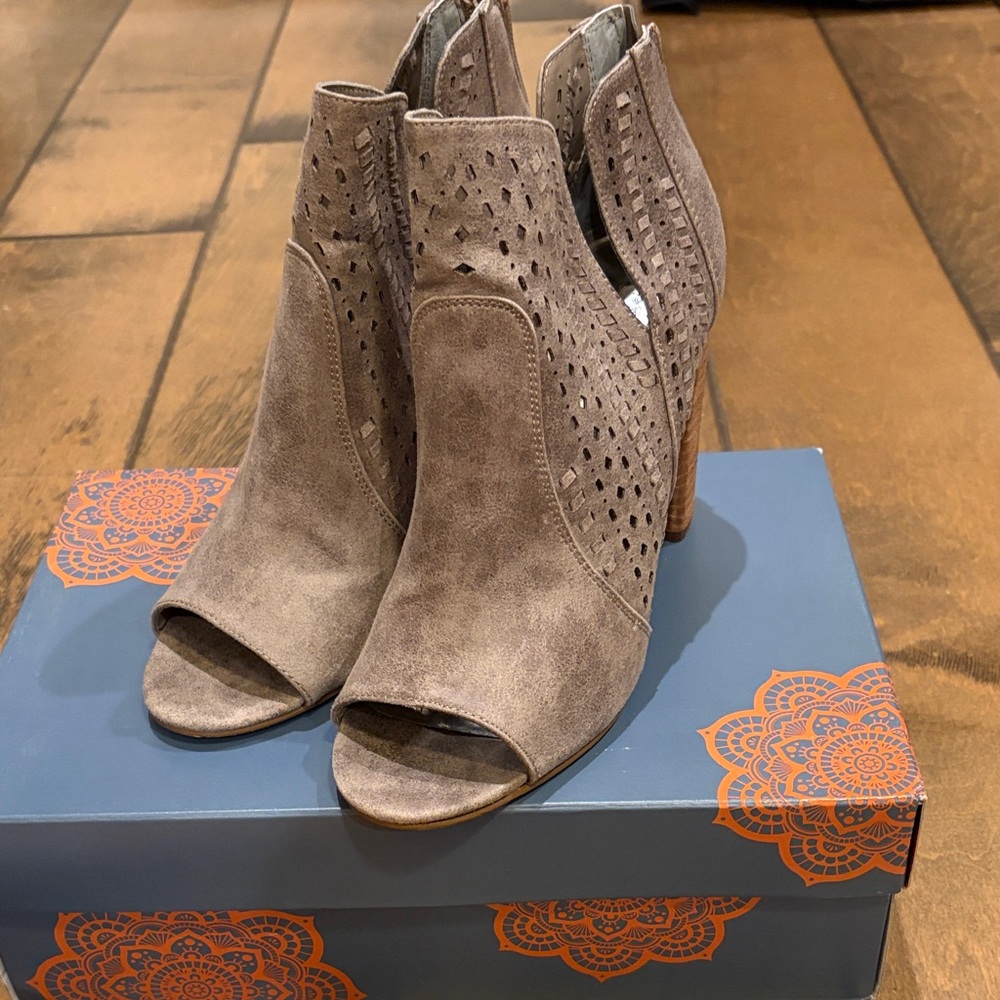 Women's Peep-Toe Ankle Boots